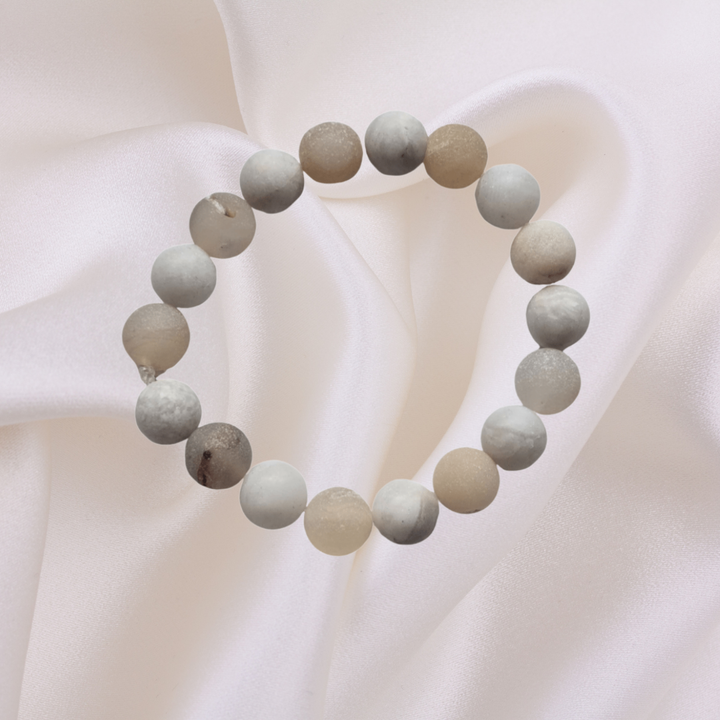 White Druzy Agate Bracelet