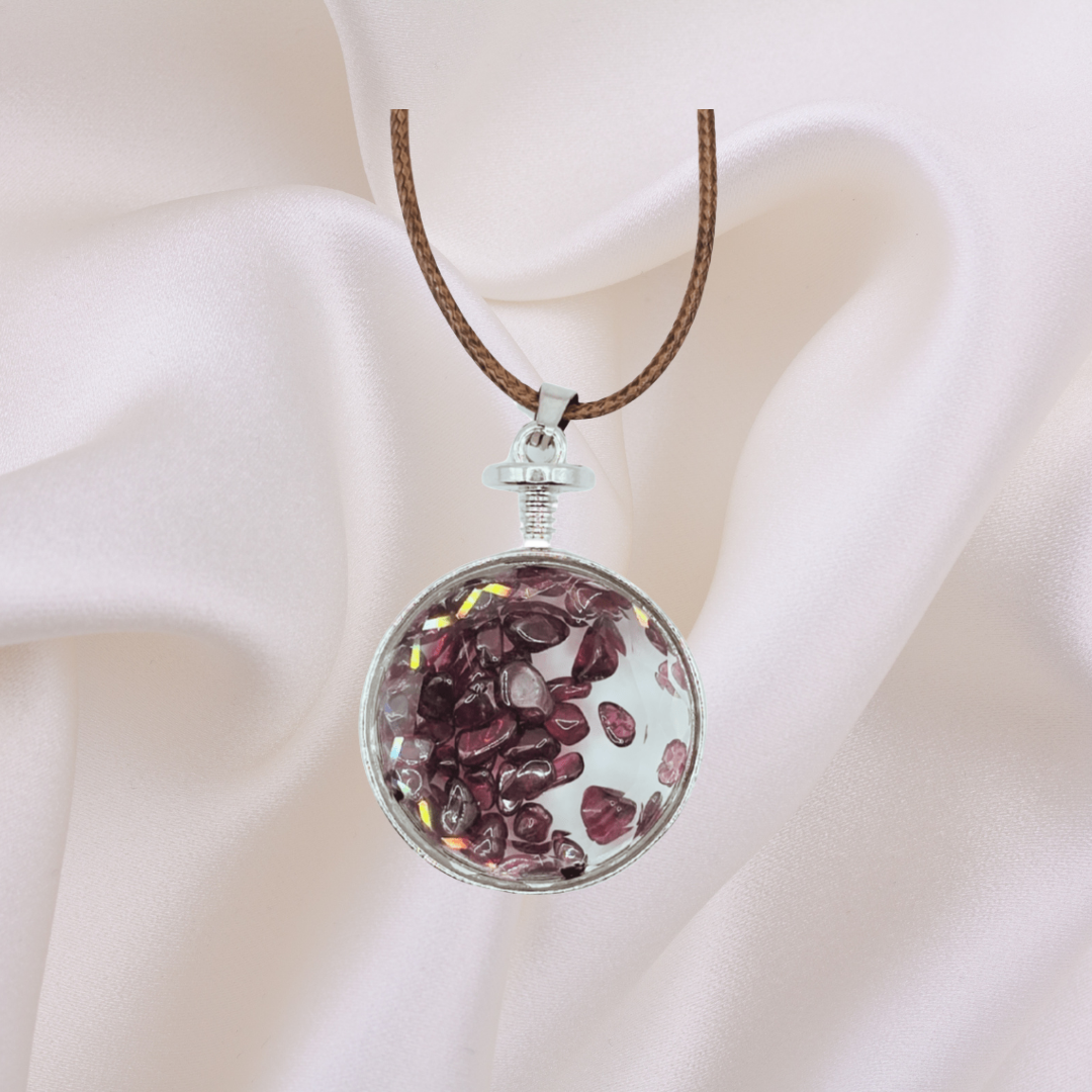 Garnet Locket Necklace