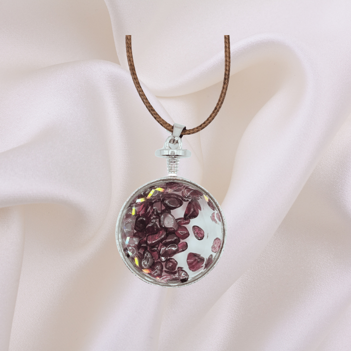 Garnet Locket Necklace