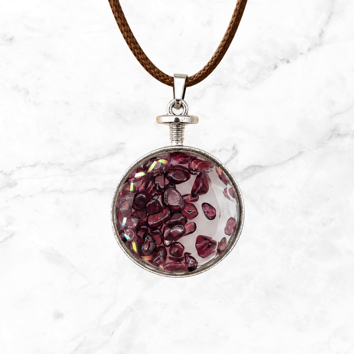 Garnet Locket Necklace