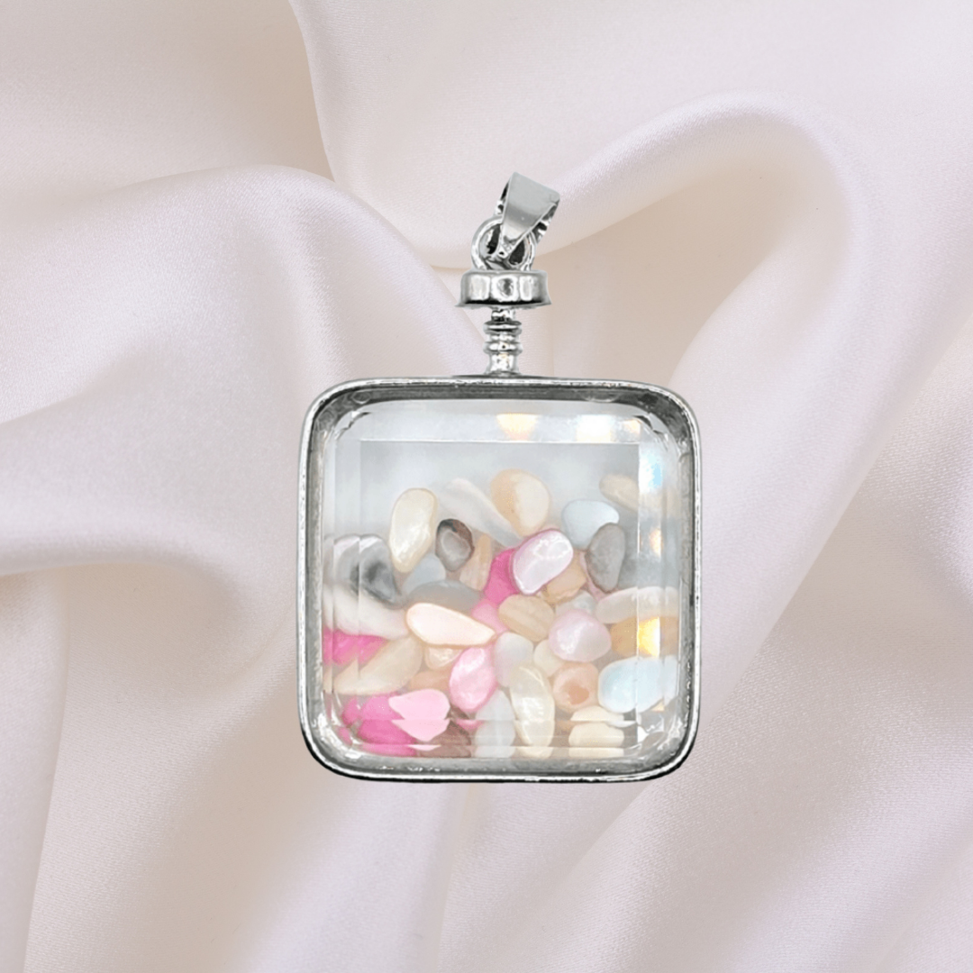 Colorful Selenite Locket Necklace