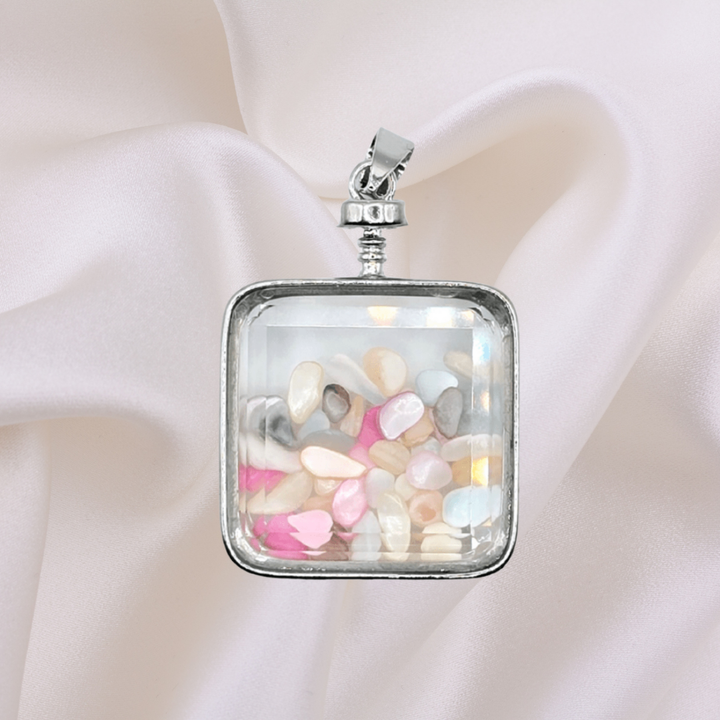 Colorful Selenite Locket Necklace