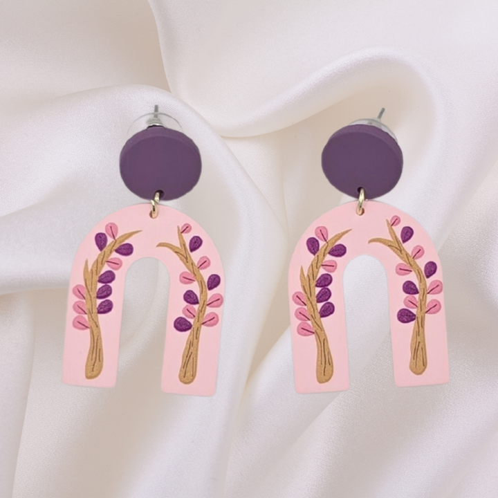 Purple Florals Earrings