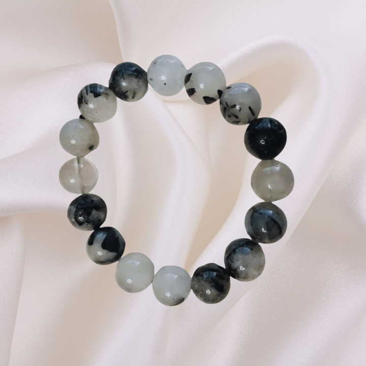 Clear Quartz and Black Tourmaline Bracelet