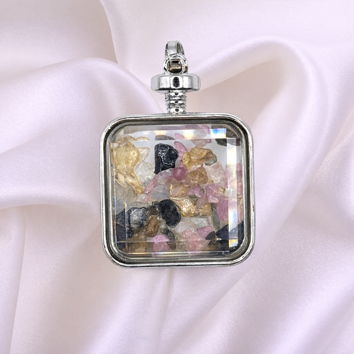 Rainbow Tourmaline Locket Necklace