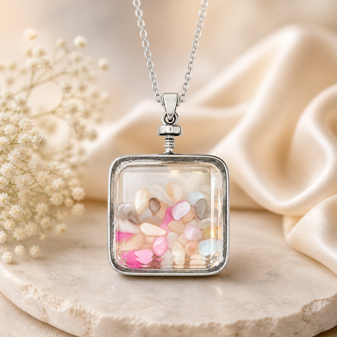 Colorful Selenite Locket Necklace