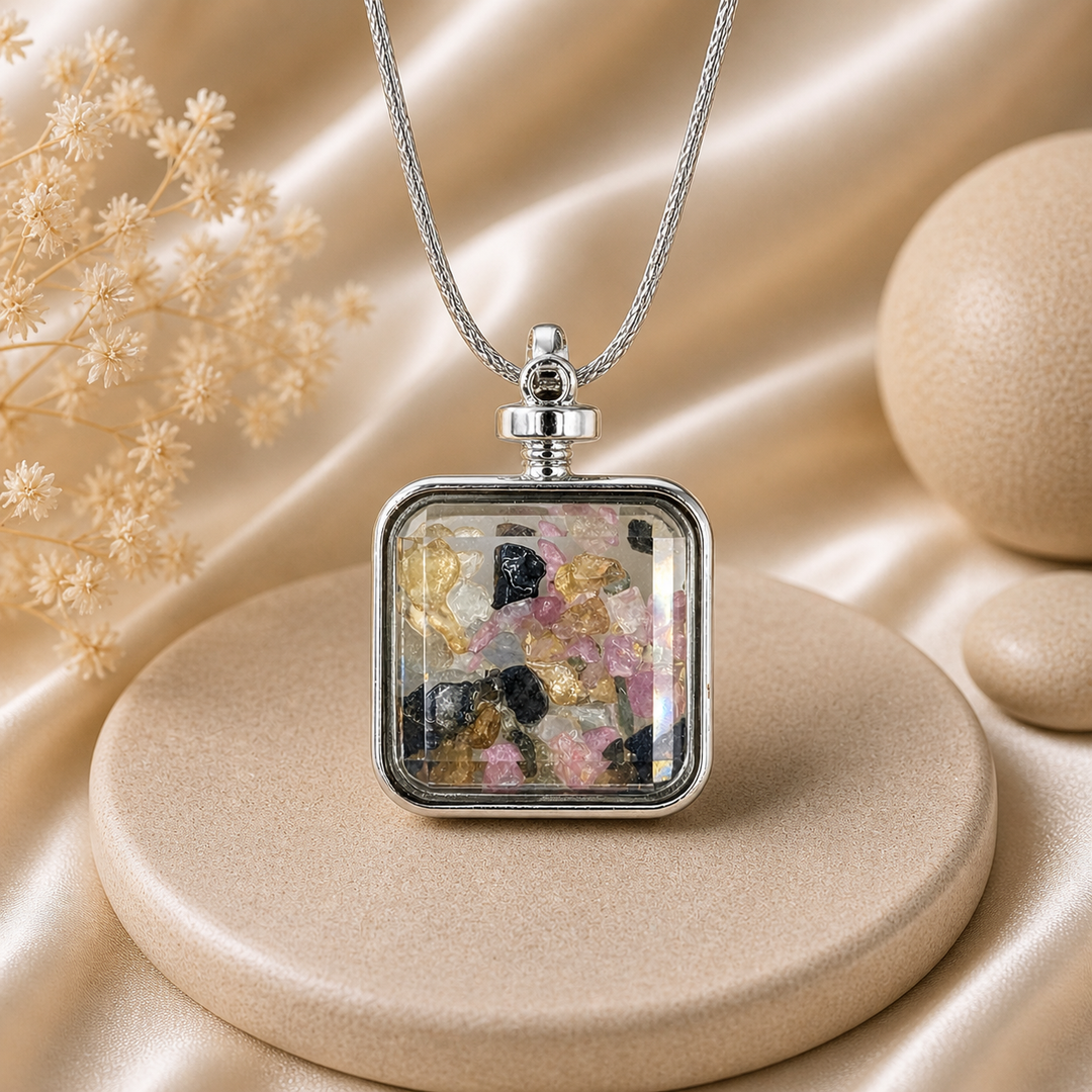 Rainbow Tourmaline Locket Necklace