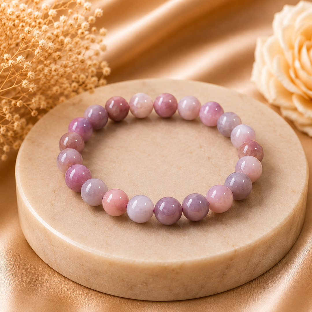 Purple Blue Rose Quartz Bracelet