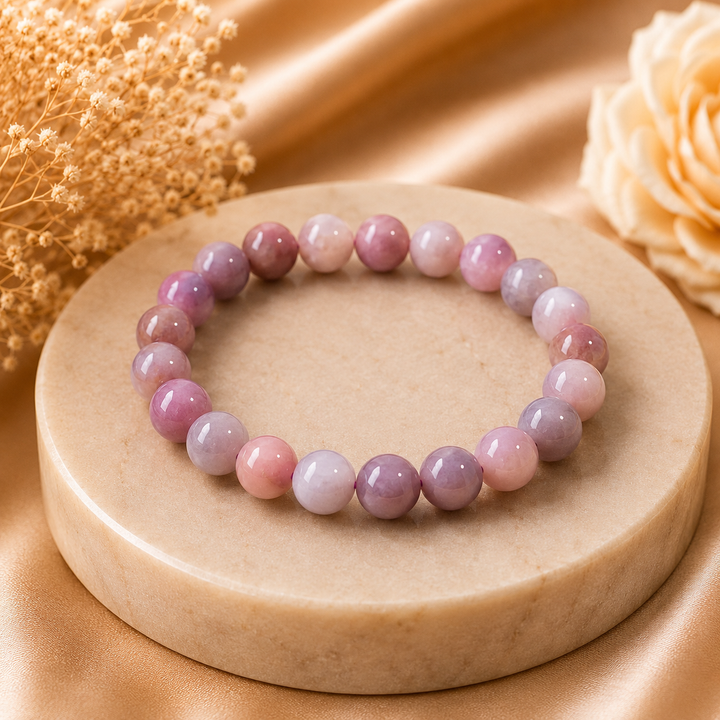 Purple Blue Rose Quartz Bracelet
