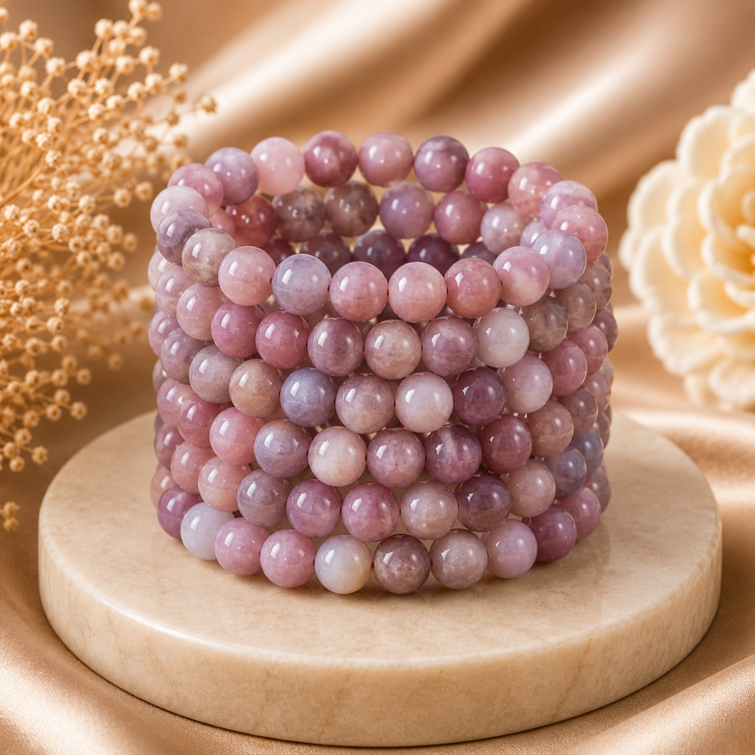Purple Blue Rose Quartz Bracelet