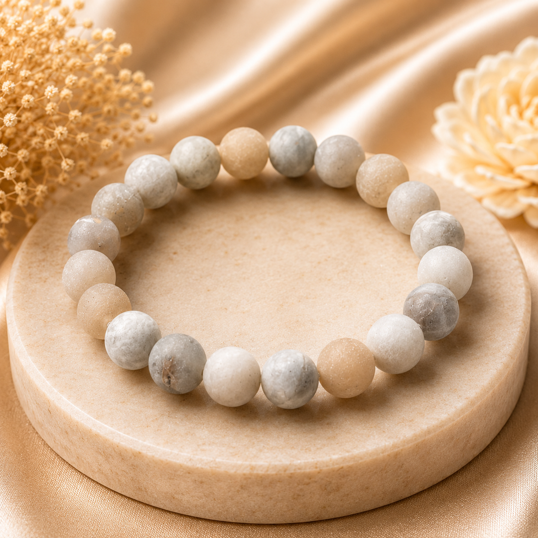 White Druzy Agate Bracelet