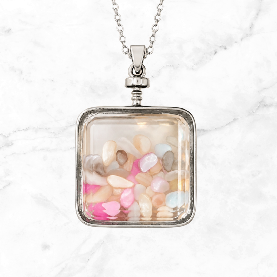 Colorful Selenite Locket Necklace