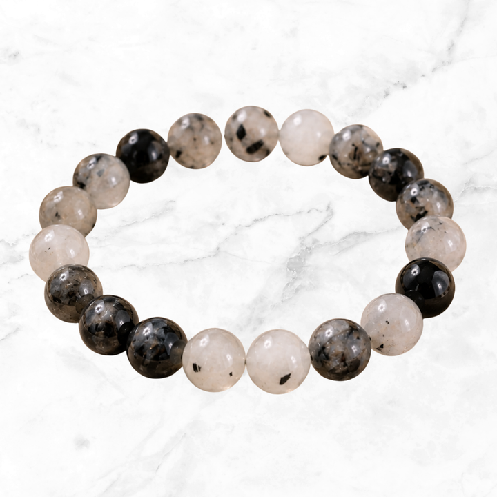 Clear Quartz and Black Tourmaline Bracelet