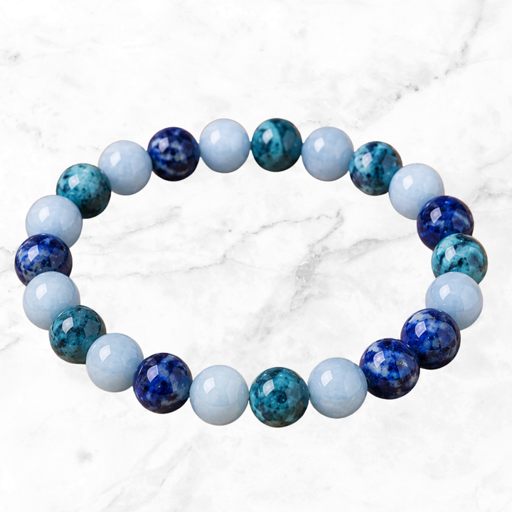 Angelite, Apatite & Lapis Lazuli Bracelet