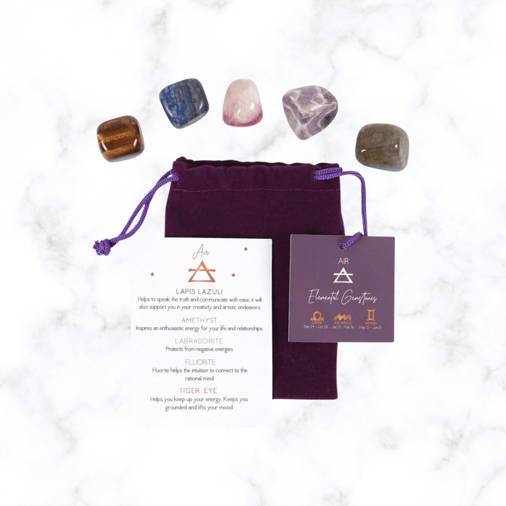 crystal gemstone - Air Element Tumble Gemstone Set - The Lavish Essentials