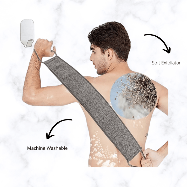 back sponge - Bamboo Sponge and Exfoliator Back Strap - The Lavish Essentials