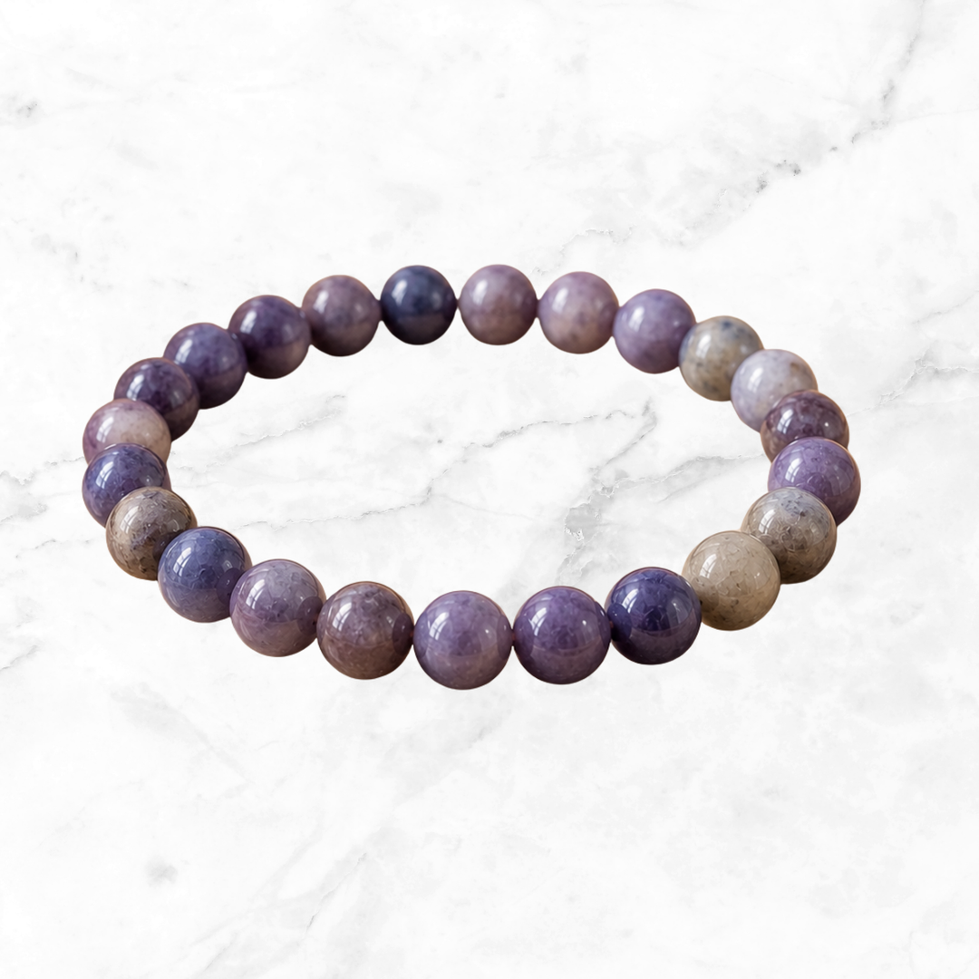 Purple Blue Rose Quartz Bracelet