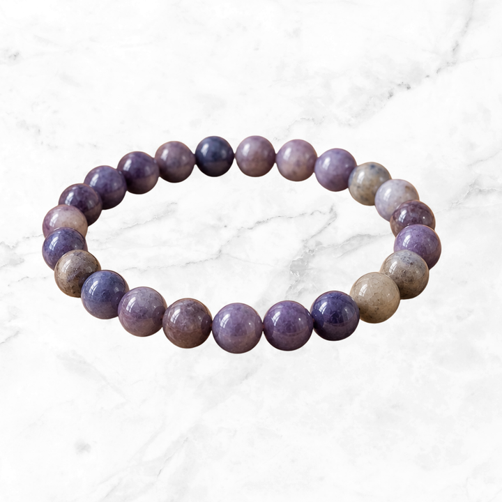 Purple Blue Rose Quartz Bracelet