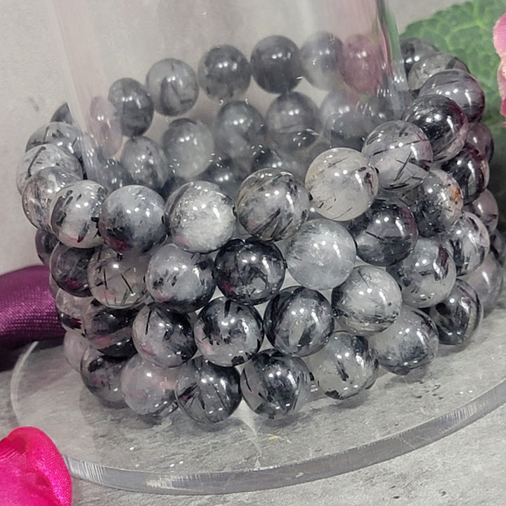 Bracelet - Clear Quartz and Black Tourmaline Bracelet - The Lavish Essentials