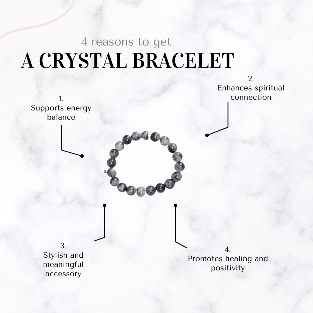 Bracelet - Clear Quartz and Black Tourmaline Bracelet - The Lavish Essentials