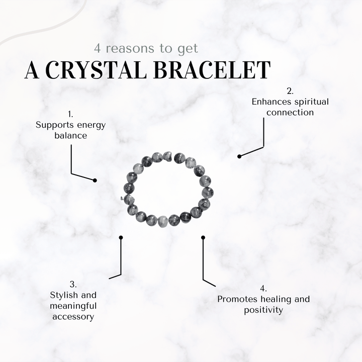 Bracelet - Clear Quartz and Black Tourmaline Bracelet - The Lavish Essentials