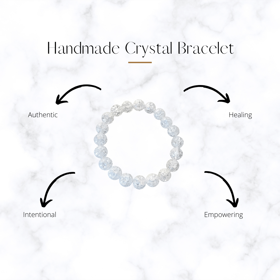 bracelet - Clear Quartz Crackle Bracelet - The Lavish Essentials