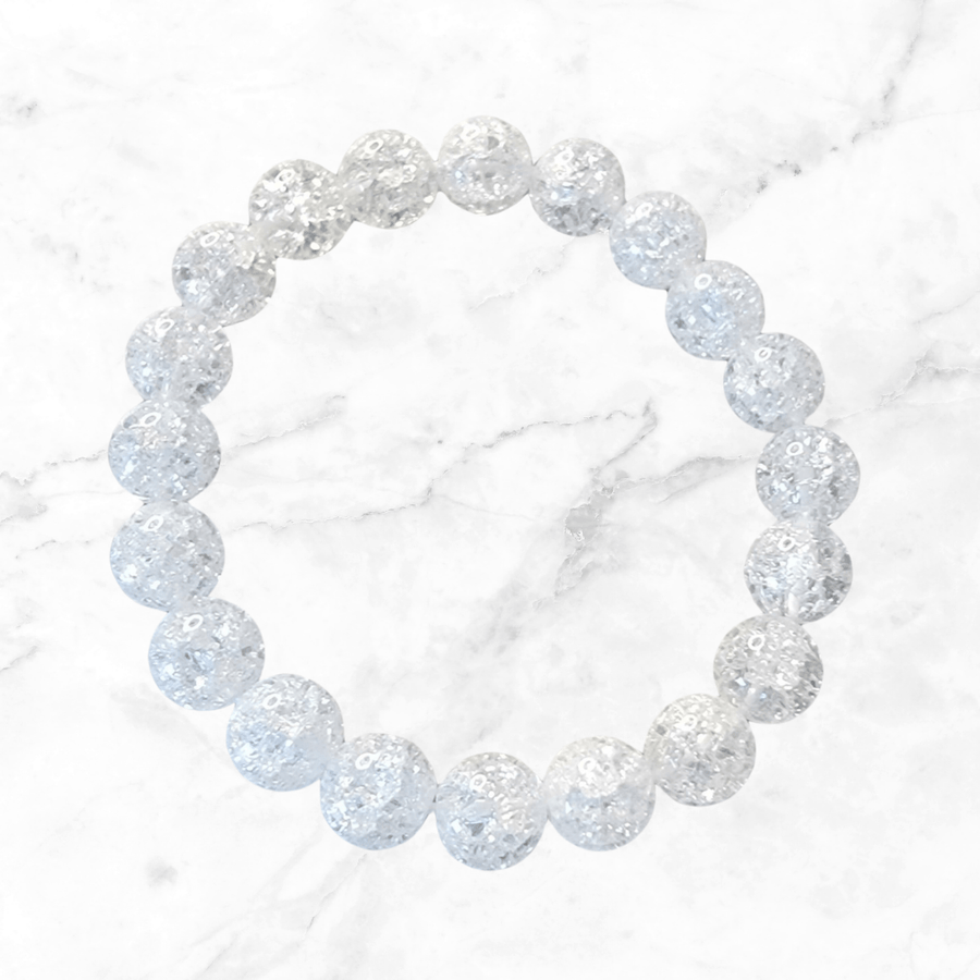 bracelet - Clear Quartz Crackle Bracelet - The Lavish Essentials