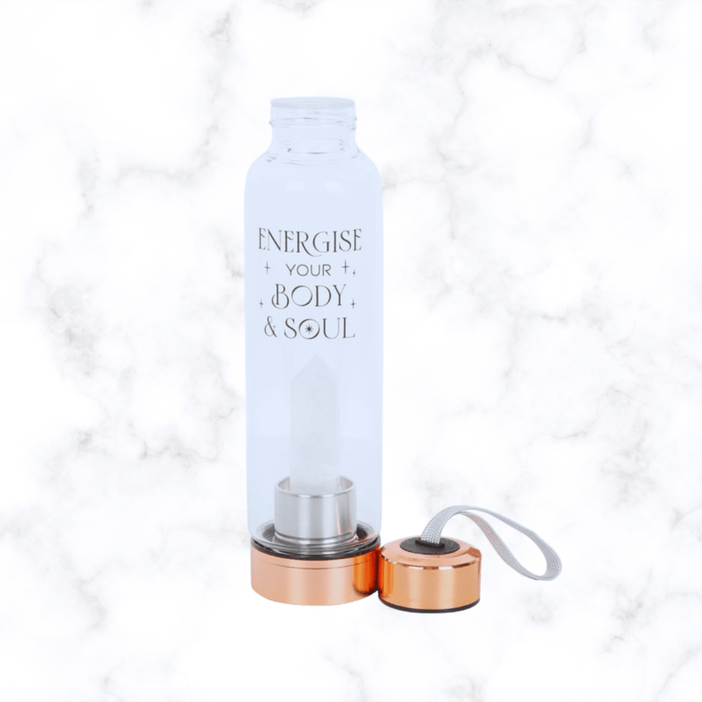 crystal/gemstone - Clear Quartz Water Bottle - The Lavish Essentials