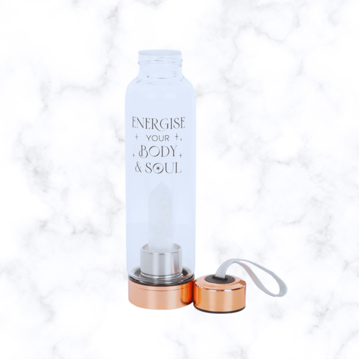 crystal/gemstone - Clear Quartz Water Bottle - The Lavish Essentials