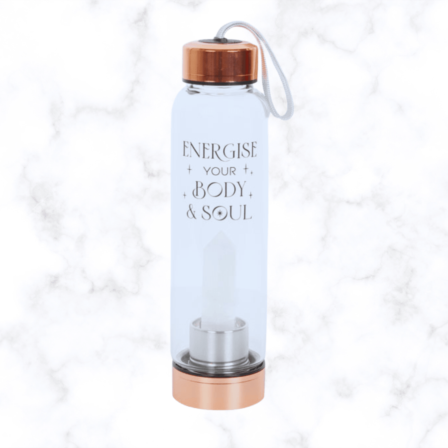 crystal/gemstone - Clear Quartz Water Bottle - The Lavish Essentials