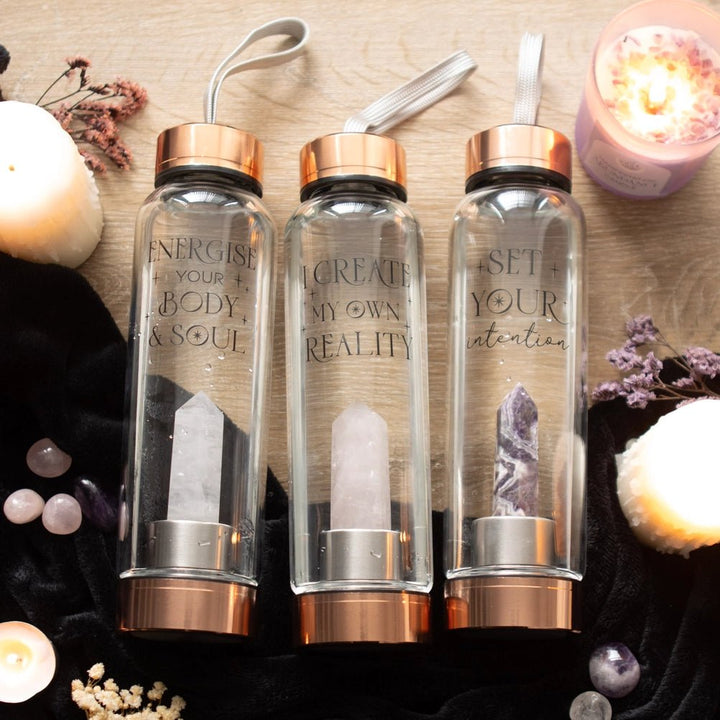 crystal/gemstone - Clear Quartz Water Bottle - The Lavish Essentials