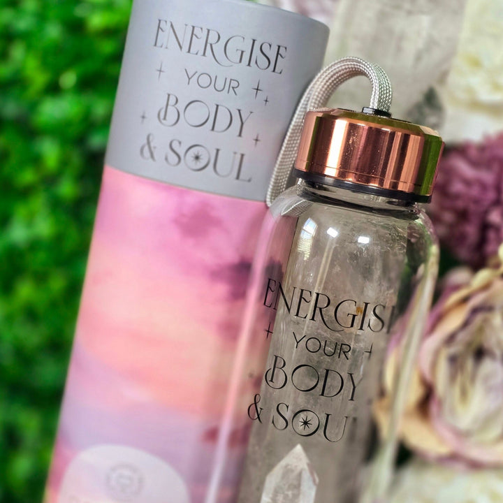 crystal/gemstone - Clear Quartz Water Bottle - The Lavish Essentials