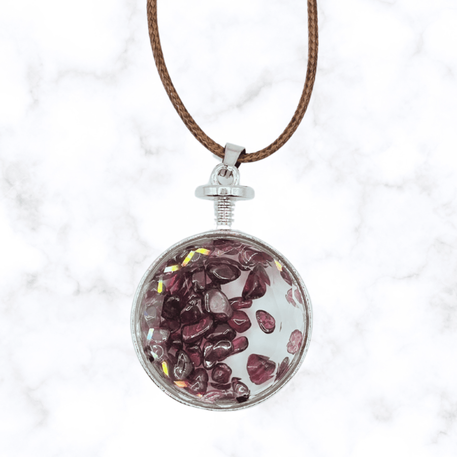 necklace - Garnet Locket Necklace - The Lavish Essentials
