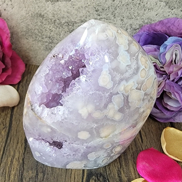 crystal/gemstone - Lavender Amethyst Pink Flower Freeform - The Lavish Essentials