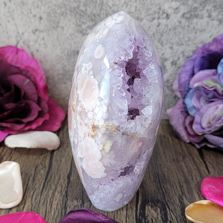 crystal/gemstone - Lavender Amethyst Pink Flower Freeform - The Lavish Essentials