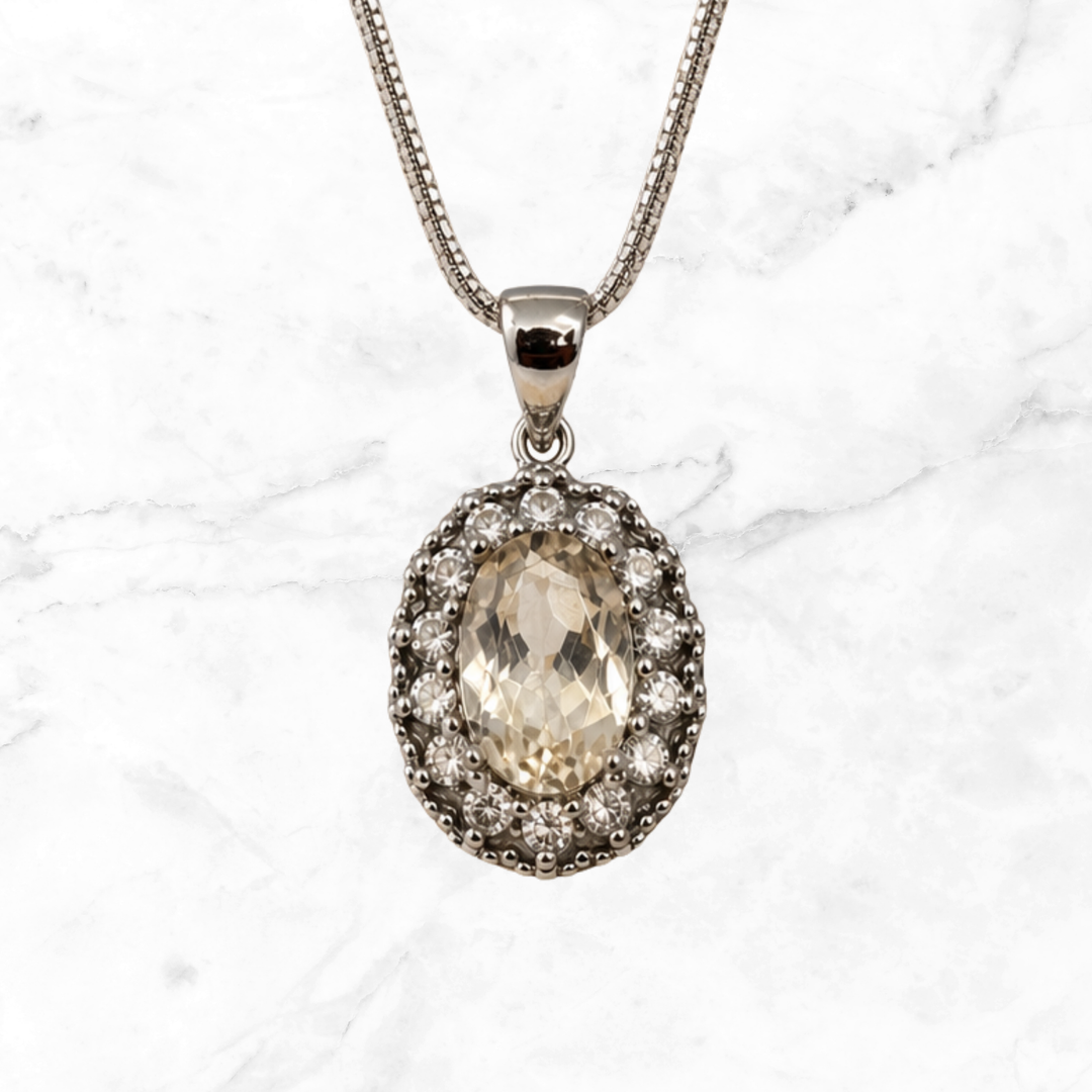 Citrine Rhinestone Necklace