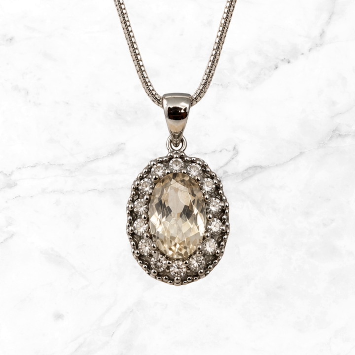 Citrine Rhinestone Necklace