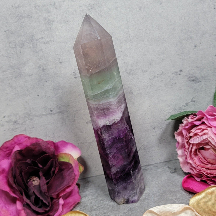 gemstone crystal - Rainbow Fluorite Tower - The Lavish Essentials