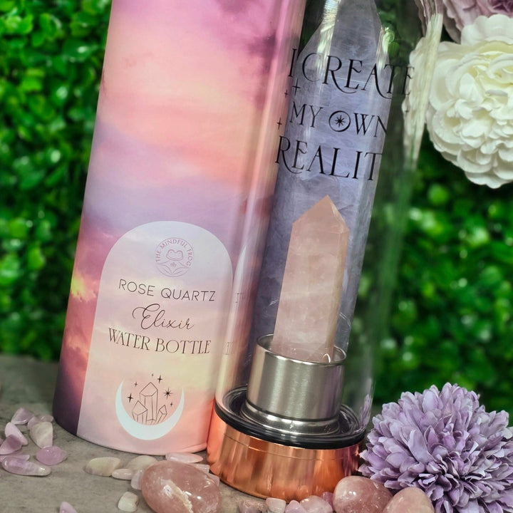 crystal/gemstone - Rose Quartz Water Bottle - The Lavish Essentials