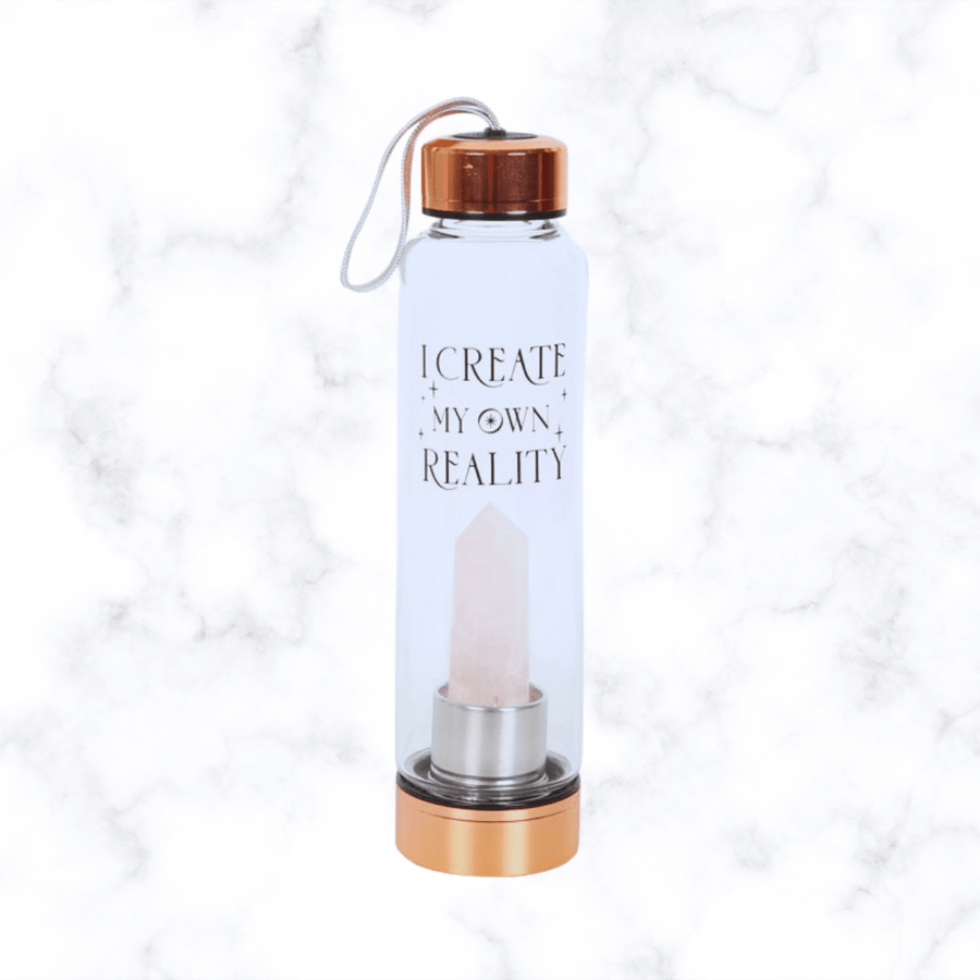 crystal/gemstone - Rose Quartz Water Bottle - The Lavish Essentials