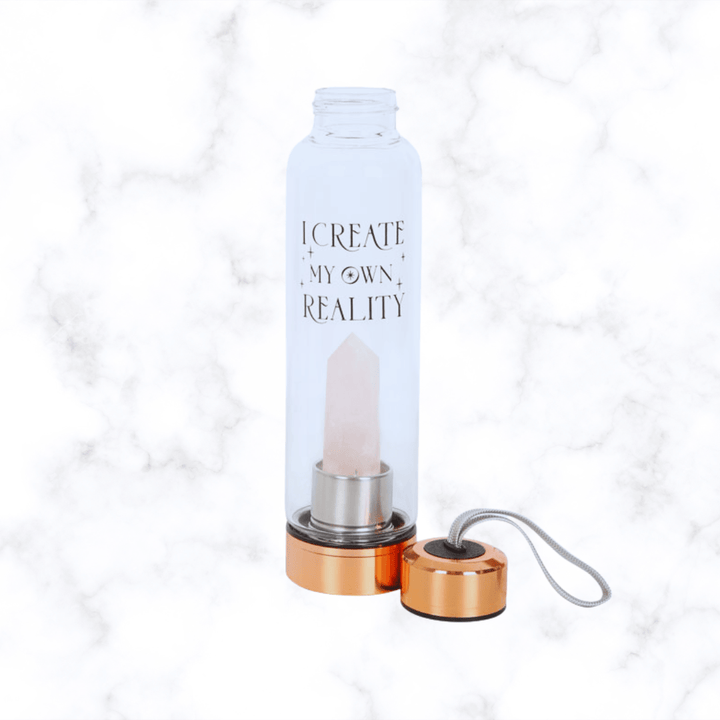 crystal/gemstone - Rose Quartz Water Bottle - The Lavish Essentials