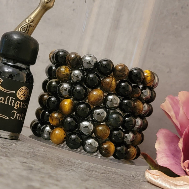 Bracelet - Tiger Eye, Hematite, Obsidian Bracelet - The Lavish Essentials