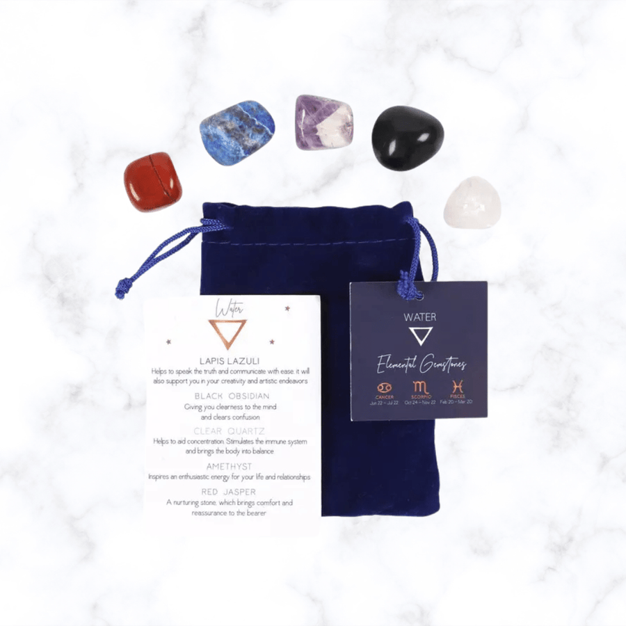 crystal gemstone - Water Element Tumble Gemstone Set - The Lavish Essentials